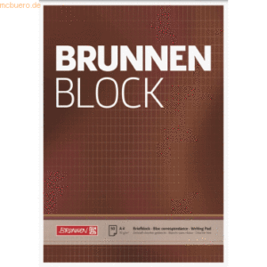 10 x Brunnen Briefblock Brunnenblock A4 70g/qm rautiert 50 Blatt