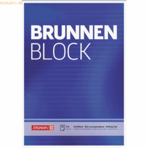 10 x Brunnen Briefblock Brunnenblock A4 70g/qm liniert 2-fach gelocht