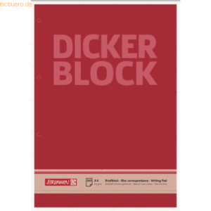5 x Brunnen Briefblock Der dicke Block A4 60g/qm blanko 4-fach gelocht