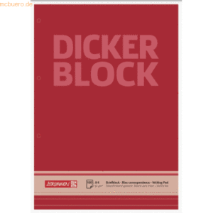 5 x Brunnen Briefblock Der dicke Block A4 60g/qm liniert 4-fach geloch