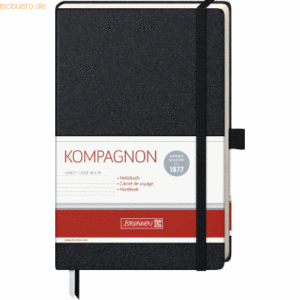 5 x Brunnen Notizbuch Komagnon A5 liniert 96 Blatt 80g/qm schwarz