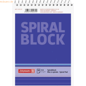 20 x Brunnen Spiralnotizblock A6 liniert 50 Blatt