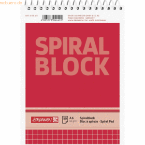 20 x Brunnen Spiralnotizblock A6 kariert 50 Blatt