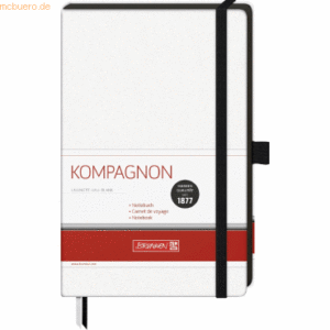 3 x Brunnen Notizbuch Kompagnon White A5 96 Blatt 80g/qm blanko weiß