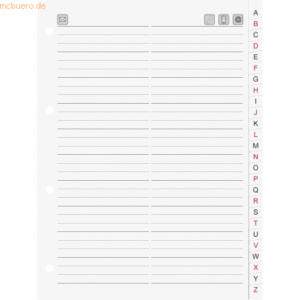 Brunnen Telefonringbuch-Ersatzeinlage A5 26-teilig weiß