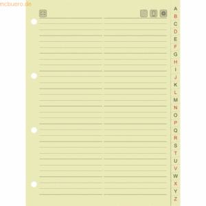 Brunnen Telefonringbuch-Ersatzeinlage A5 26-teilig chamois
