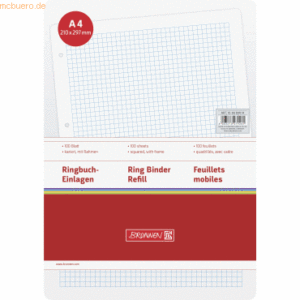 5 x Brunnen Ringbucheinlage A4 70 g/qm 4-fach gelocht 100 Blatt karier