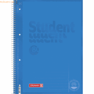 5 x Brunnen Collegeblock Student A4 90g/qm 80 Blatt Lineatur 25 azur