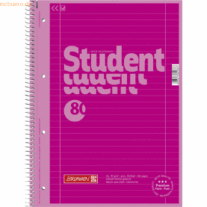 Brunnen Kollegblock Student Colour Code A4 90g/qm 80 Blatt pink Lineat