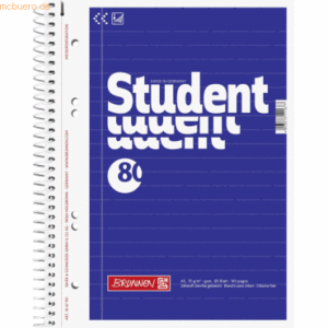 Brunnen Kollegblock Student A5 70g/qm liniert 80 Blatt blau