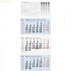 Brunnen 3-Monatskalender Wandkalender 2023 32x75cm 3 Monatsblöcke