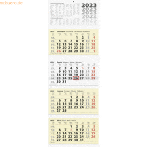 3 x Brunnen 4-Monatskalender Wandkalender 2023 32x94cm 4 Monatsblöcke
