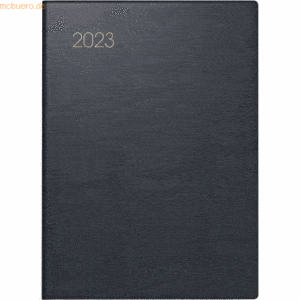 Brunnen Taschenkalender 10x14cm 1 Woche/2 Seiten Leder schwarz 2023