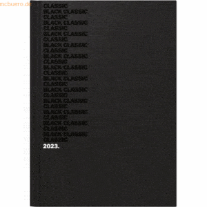 Brunnen Buchkalender 795 Black Classic A5 1 Tag/Seite Balacron schwarz