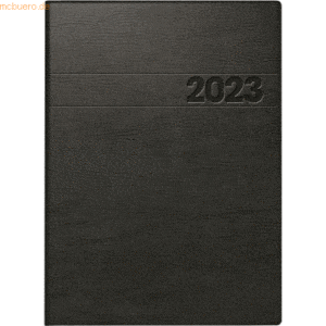 Brunnen Buchkalender 796 A5 1 Woche/2 Seiten Kunststoff schwarz 2023