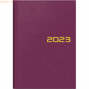 Brunnen Buchkalender 796 A5 1 Woche/2 Seiten bordeaux 2023