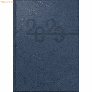 Brunnen Buchkalender 798 A5 1 Tag/Seite Kunstleder blau 2023