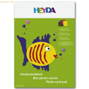 10 x Heyda Fotokarton A4 300g/qm 10 Blatt sortiert