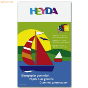 10 x Heyda Glanzpapier-Bastelmappe 18