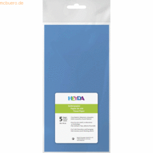 10 x Heyda Seidenpapier 18g/qm 50x70cm hellblau VE=5 Bogen