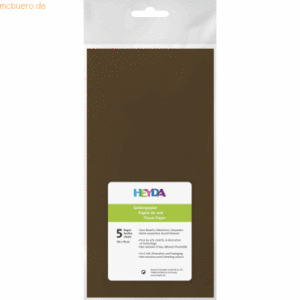 10 x Heyda Seidenpapier 18g/qm 50x70cm braun VE=5 Bogen