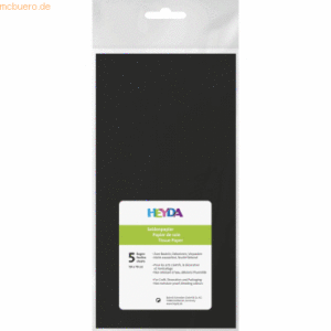 10 x Heyda Seidenpapier 18g/qm 50x70cm schwarz VE=5 Bogen