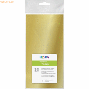 10 x Heyda Seidenpapier 18g/qm 50x70cm gold VE=5 Bogen