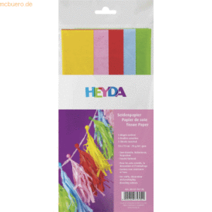 10 x Heyda Seidenpapier 50x70cm 18g/qm VE=5 Bögen farbig sortiert
