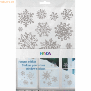 10 x Heyda Fenster-Sticker A4 Kristalle 3 Bögen silber