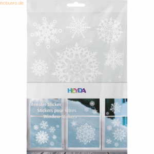 10 x Heyda Fenster-Sticker A4 Kristalle 3 Bögen weiß