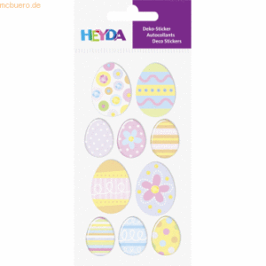 6 x Heyda Sticker-Etikett Ostereier 10 Stück bunt