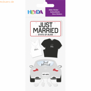 6 x Heyda Sticker-Etikett Hochzeit 4 Stück bunt