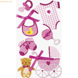 6 x Heyda Sticker-Etikett Baby Girl 1 9 Stück bunt