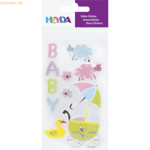 6 x Heyda Sticker-Etikett Babysachen 8 Stück bunt