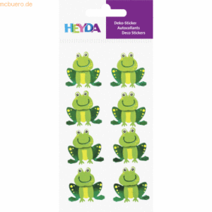 6 x Heyda Sticker-Etikett Frosch 6 Stück bunt