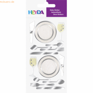 6 x Heyda Sticker-Etikett Dinner Party 8 Stück bunt