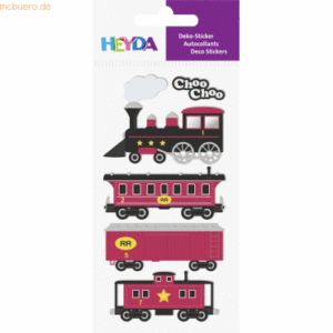 6 x Heyda Sticker-Etikett Zug 5 Stück bunt