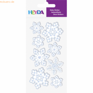 6 x Heyda Sticker-Etikett Eiskristalle 8 Stück bunt