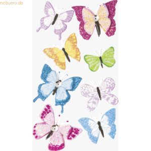 6 x Heyda Sticker-Etikett Schmetterlinge 2 8 Stück 4-farbig
