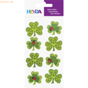 6 x Heyda Sticker-Etikett Klee 8 Stück 4-farbig