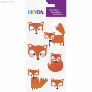 6 x Heyda Sticker-Mix Fuchs