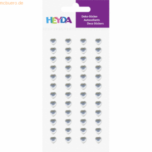 6 x Heyda Sticker-Etikett Acrylsteinen Miniherz rund glasklar 48 Stück