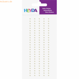 6 x Heyda Sticker-Etikett Acrylsteinen rund klein rund perlmutt 125 St