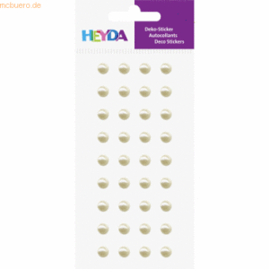 6 x Heyda Sticker-Etikett Acrylsteinen rund groß rund perlmutt 36 Stüc