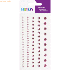 6 x Heyda Strass-Sticker Acryl Größe 2-6mm VE=95 Stück rosa