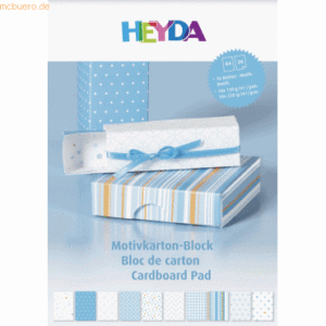 5 x Heyda Motivkarton-Block A4 100/220g/qm 20 Blatt blau