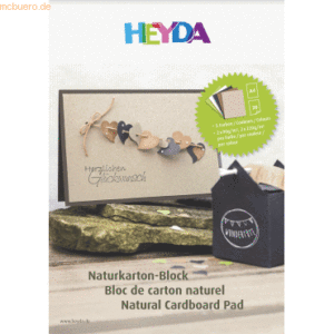 10 x Heyda Naturkarton-Block A4 20 Blatt sortiert