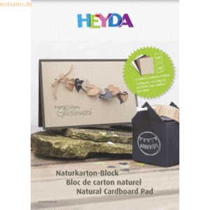 5 x Heyda Naturkarton-Block A3 20 Blatt sortiert