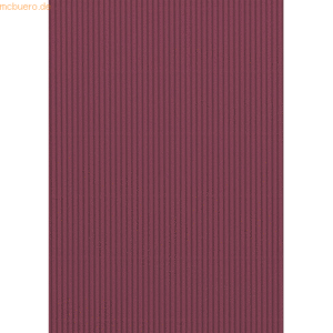 10 x Heyda Bastellwellkarton 300g/qm 50x70cm E-Welle bordeaux