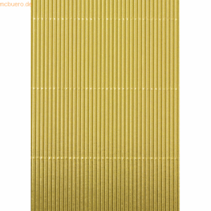 10 x Heyda Bastellwellkarton 300g/qm 50x70cm E-Welle gold